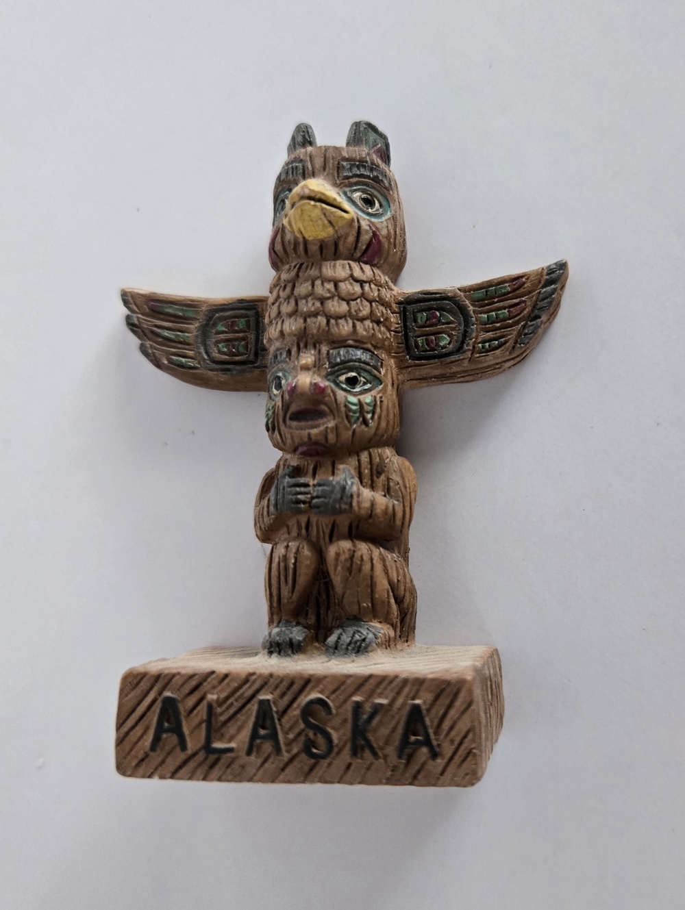 Alaska Totem Pole Sculpture Souvenir Figurine Vtg